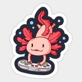 Gamer Axolotl Playing Video Games Cute Axolotl Lover Sticker